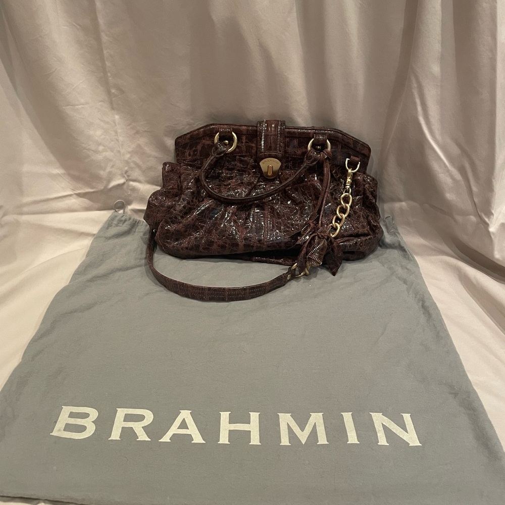 Brahmin Brown Snakeskin Handbag